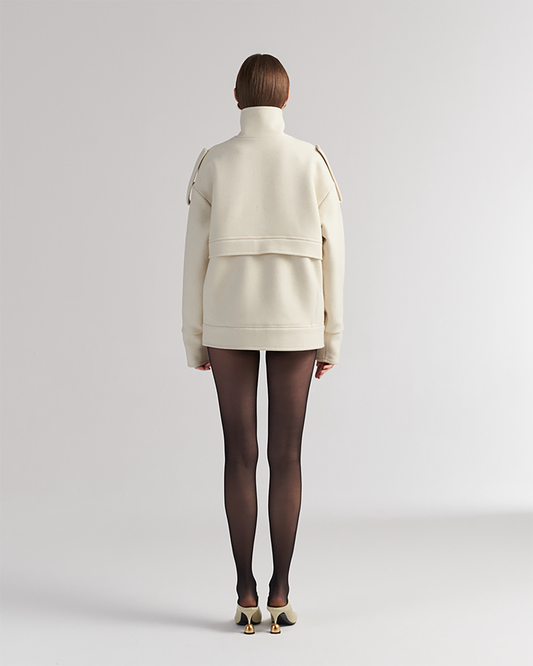 Éclat Jacket – Oversize-Wolljacke mit Statement-Kragen