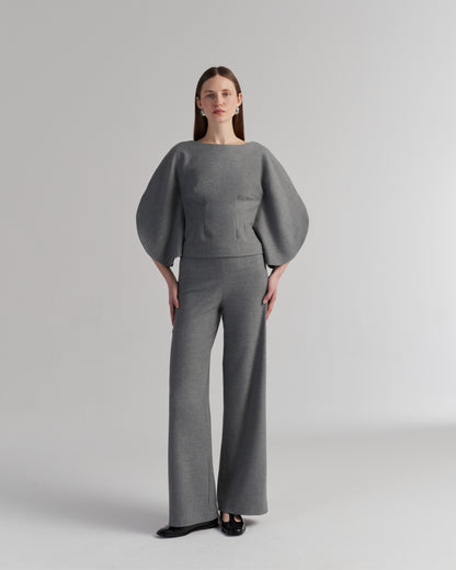 Tulipe Pants – High-Waist Hose aus Wolle mit geradem Bein, elegant & zeitlos