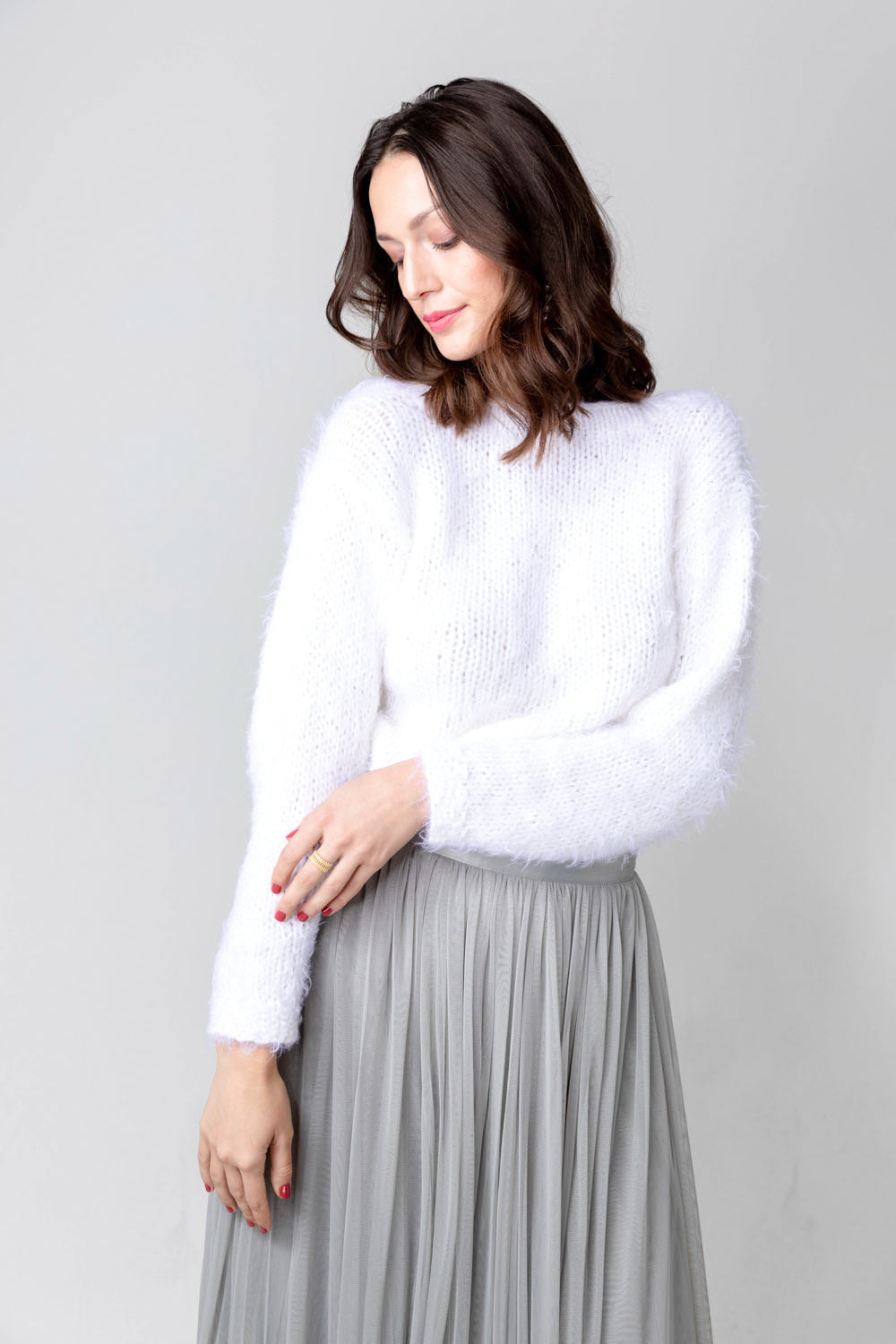 COSY ROSIE CROPPED - Pullover mit V-Rücken