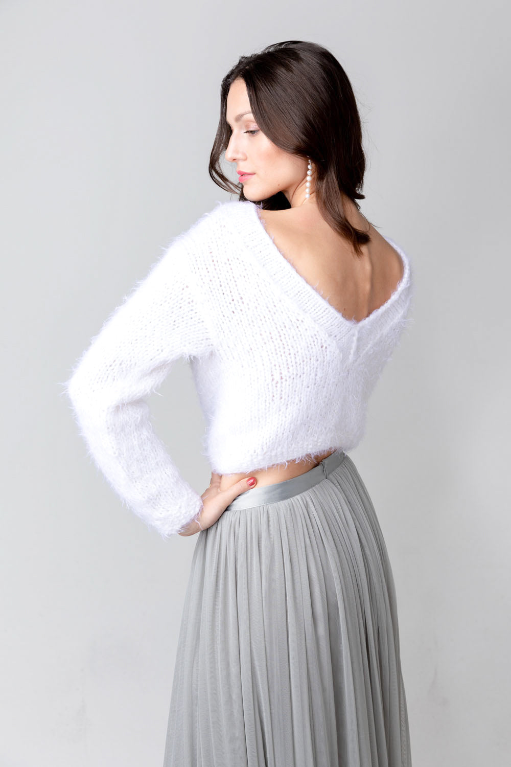 COSY ROSIE CROPPED - Pullover mit V-Rücken