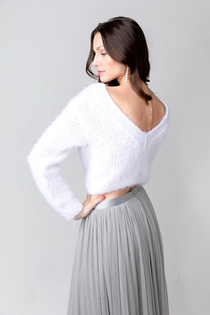 COSY ROSIE CROPPED - Pullover mit V-Rücken