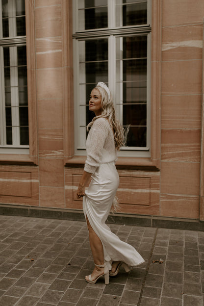 COSY ROSIE CROPPED SILK - Pullover mit V-Rücken