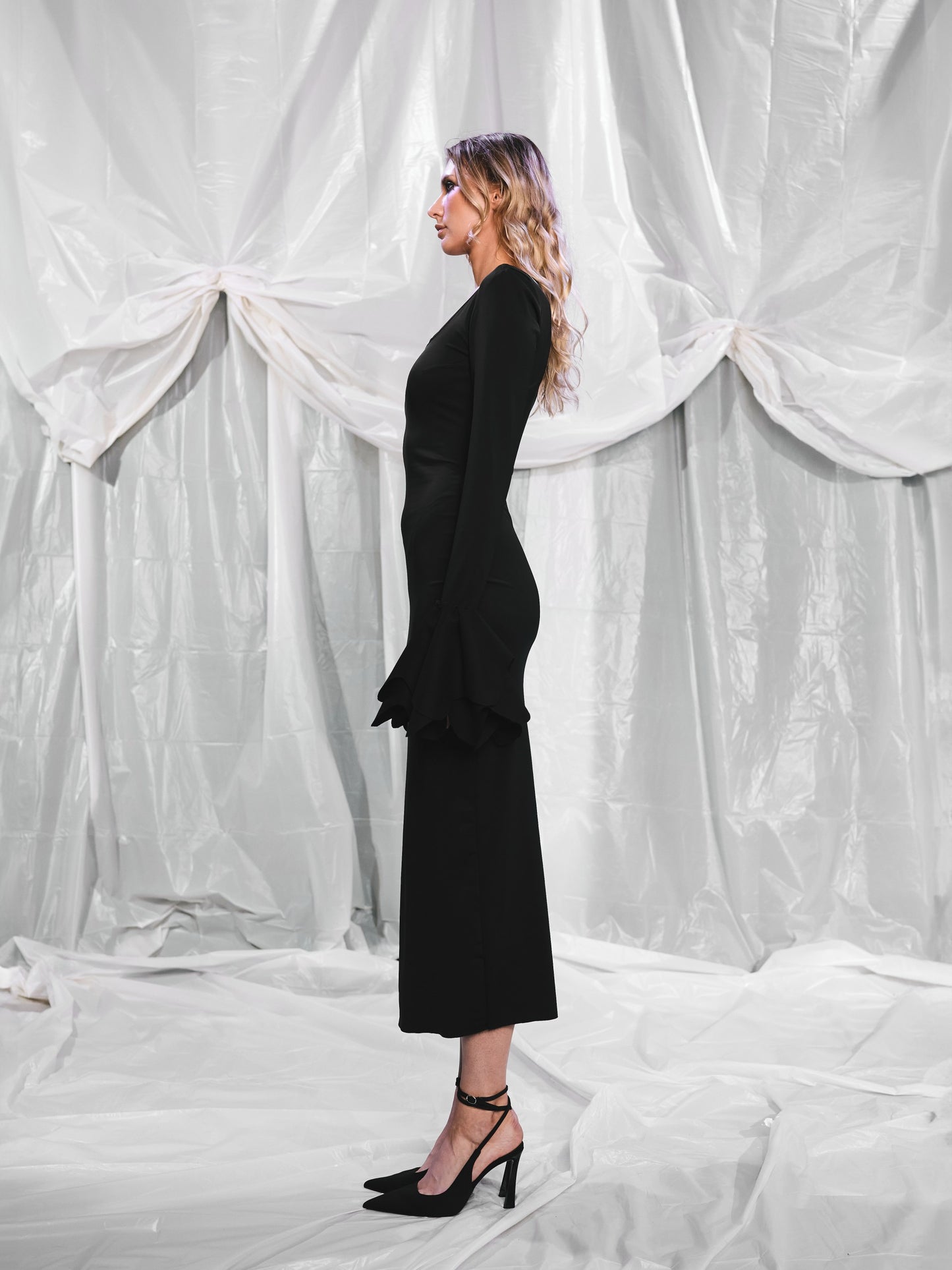 Quiltara - Schwarzes Midikleid